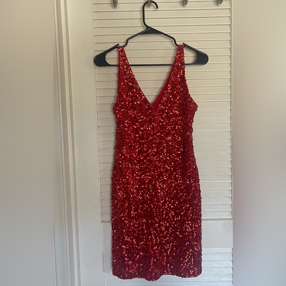 Red Sequin Dress